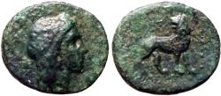Ancient Coins - Ionia, Miletos AE17 Apollo / Lion & star