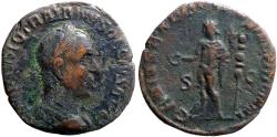 Ancient Coins - Trajan Decius AE27 Sestertius.  Genius