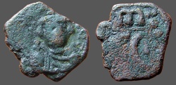 Ancient Coins - Constans II AE22 Follis.  large SC w. m above.  Syracuse.  SB#1103