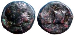 Ancient Coins - Mysia, Pergamon AE9.5 Apollo / confronted Bull's heads