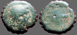 Ancient Coins - Macedon. Time of Philip V and Perseus Æ25 Serrate / Club in Wreath