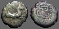 Ancient Coins - Thrace, Maroneia AE14 Horse / Grapes in square
