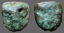 Ancient Coins - Silenus, Sicily.  AE13 Hexas.  Selinon Leaf