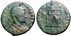 Ancient Coins - Theodosius I AE12 Nummus. Campgate, Thessalonica