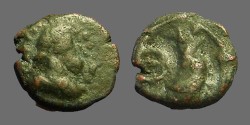 Ancient Coins - Justin I AE Pentanummium, Tyche of Antioch in shrine, Antioch.