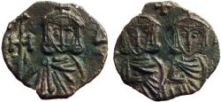 Ancient Coins - Constantine V & Leo IV / Leo III AE17 Follis. Syracuse