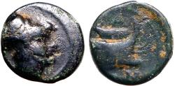 Ancient Coins - Kings of Macedon. Demetrios I Poliorketes AE12  Athena / Galley