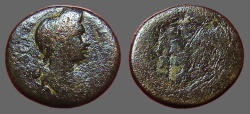 Ancient Coins - Plotina, wife of Trajan AE20 Lydia, Philadelphia.  City name in wreath