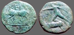 Ancient Coins - Chersonesos, AE17  Artemis Parthenos and Stag,Bull with XEP Above it.