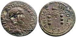 Ancient Coins - Trajan Decius AE25 Antioch, Pisidia.  Vexillum