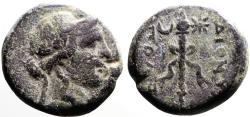 Ancient Coins - Moesia Inferior, Dionysopolis. Anonymous Civic Issue AE15 Dionysos / Thyrsos