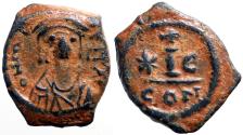 Ancient Coins - Maurice Tiberius AE16 Decanummium. Constantinople