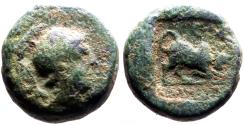 Ancient Coins - Phrygia, Kibyra AE12 Bull butting right
