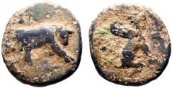 Ancient Coins - Caria, Kaunos AE13 Bull butting / Sphinx seated