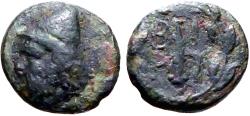 Ancient Coins - Troas, Birytis AE10.5 Kabeiros w. pileos / Club in wreath