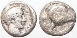 Ancient Coins - Troas, Kebren AR7 Obol. Apollo / Ram