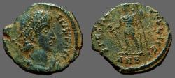 Ancient Coins - Constantius II AE3 Spes Reipublicae. Roma stg. left w. globe & spear. 