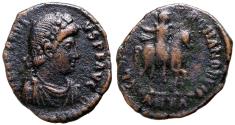 Ancient Coins - Arcadius AE16 Follis. Arcadius horseback. Antioch