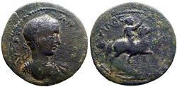 Ancient Coins - Gordian III AE28 Phrygia, Lysias. Gordian III on horseback