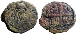 Ancient Coins - Principality of Antioch. Tancred. Regent AE2 Follis. Cross