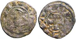 World Coins - Spain. Alfonso I 17mm billon denaro. bust left / Cross w. stars