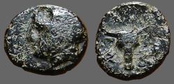 Ancient Coins - Troas, Assus AE12 Athena / Bull head facing