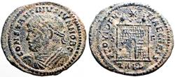 Ancient Coins - Constantine II as Caesar AE22 follis.  Campgate.  Arles