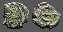 Ancient Coins - Justin I AE12 Pentanummium E w. short cross
