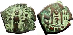 Ancient Coins - Heraclius & Heraclius Constantine AE27 Follis. Nikomedia