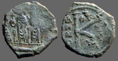 Ancient Coins - Justin II & Sophia AE18 1/2 Follis. Thessalonica