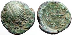 Ancient Coins - Caria, Mylasa AE17 overlapping shields / Sheathed Sword