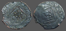 World Coins - Enrique IV billon Blanca. 1471-1474   Castilia and Leon.    