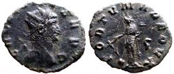 Ancient Coins - Gallienus AE21 Antoninianus. Fortuna w. rudder & cornucopia