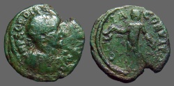 Ancient Coins - Gordian III AE23 Deultum, Thrace.  Genius w branch & patera