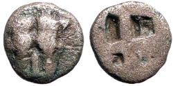 Ancient Coins - Greek Western Asia Minor, uncertain mint. AR7 Hemiobol