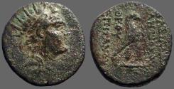 Ancient Coins - Seleukid. Antiochos IV Epiphanes AE20 Eagle rt on thunderbolt