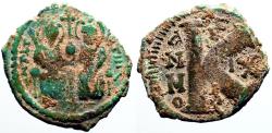 Ancient Coins - Justin II & Sophia AE22 1/2 Follis.  year 9.  Antioch