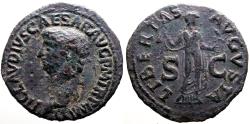 Ancient Coins - Claudius AE30 as.  Libertas. Rome