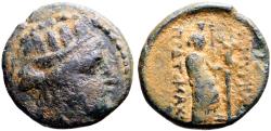 Ancient Coins - Ionia, Smyrna AE17 Tyche / Aphrodite holding Nike