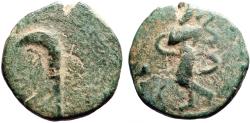 Ancient Coins - Pisidia, Etenna AE16 Chalkous. Nymph w. serpent / Knife