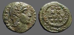 Ancient Coins - Constantius II AE4 Vows in wreath VOT/XX/MVLT/XXX. Constantinopolis