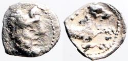 Ancient Coins - Lycaonia, Laranda AR10 Obol. Herakles / forepart Wolf
