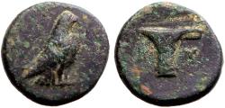 Ancient Coins - Aeolis, Kyme  AE12 Eagle / Vase