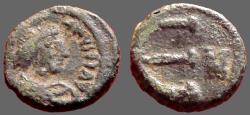 Ancient Coins - Justininian I AE12 Pentanummium.  E w. N officiana