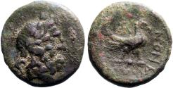 Ancient Coins - Phrygia, Amorion AE19 Zeus / Eagle stg on thunderbolt