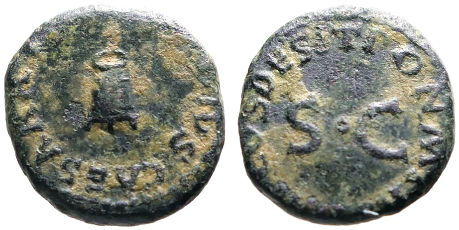 Modius Rome Claudius AE14 Quadrans. Modius / SC | Roman Imperial Coins