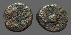 Ancient Coins - Leo I AE4 Nummus.  Lion.  Constantinople