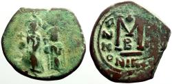 Ancient Coins - Heraclius & Heraclius Constantine AE28 Follis. Nikomedia