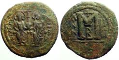 Ancient Coins - Justin II & Sophia AE31 Follis.  Antioch.  year 5
