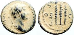 Ancient Coins - Hadrian AE16 Semis. Aquila between two signa. Rome